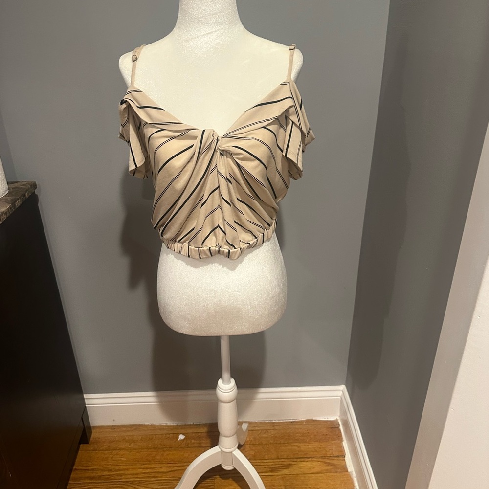 Striped Off-Shoulder Women's cropped Top